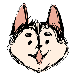 Hand gezeichnetes niedliches husky Gesicht PNG-Design