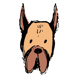 Hand drawn simple dog face PNG Design Transparent PNG
