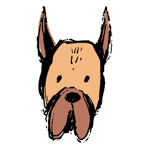 Hand gezeichnetes einfaches Hundegesicht PNG-Design