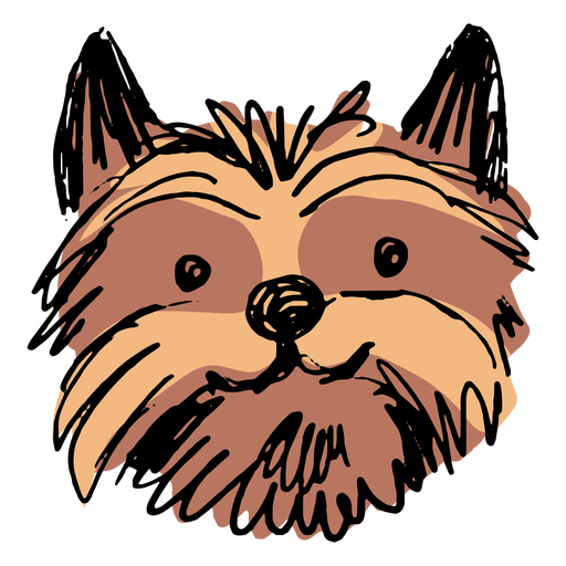 Yorkshire terrier dog head hand drawn PNG Design