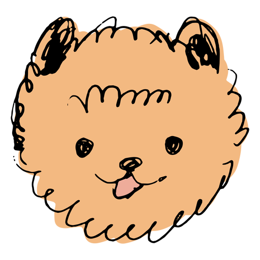 Cara dibujada a mano perro Pomerania