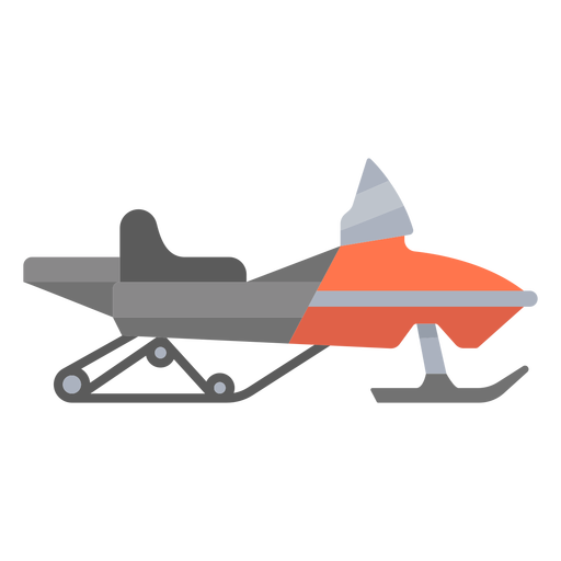 Flat orange snowmobile