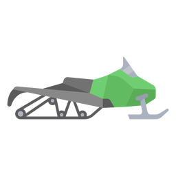Green semi flat snowmobile PNG Design