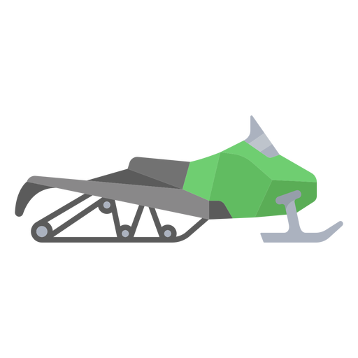 Green semi flat snowmobile
