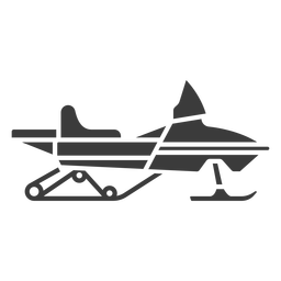 Side snowmobile silhouette PNG Design