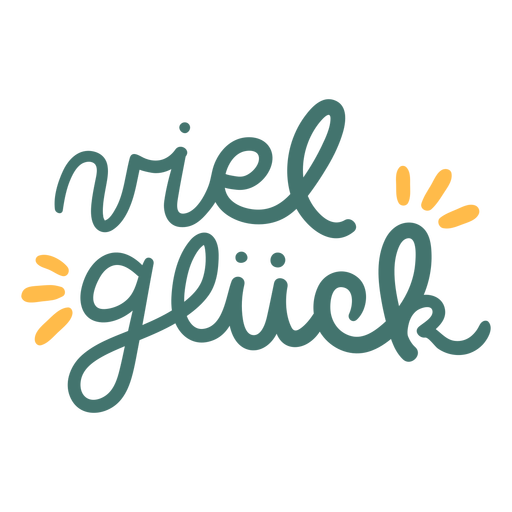 Viel glück hand written badge PNG Design