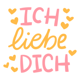 Ich liebe dich lettering badge PNG Design Transparent PNG