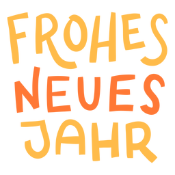 Frohes neues jahr hand written badge PNG Design Transparent PNG