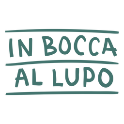 Boa sorte letras italianas Desenho PNG