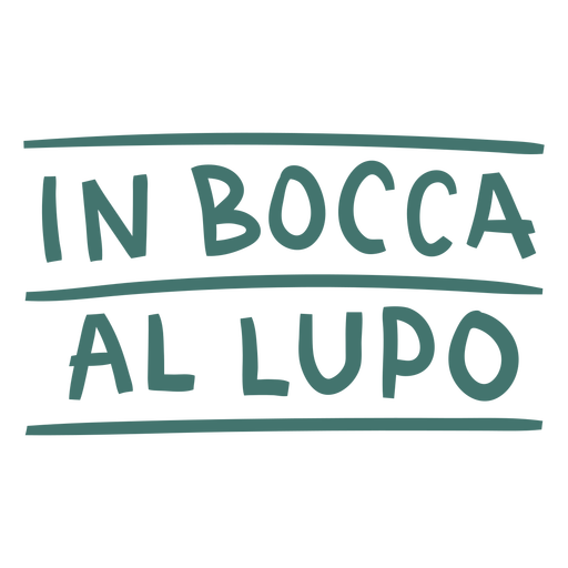 Good luck italian lettering