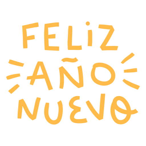 Feliz a?o nuevo hand written badge PNG Design