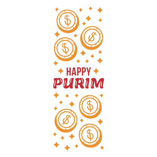 Insignia de feliz fiesta de purim Diseño PNG