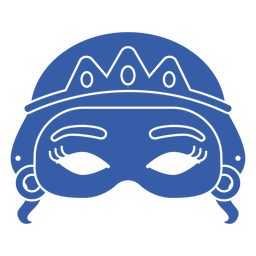Blue womans face mardi gras mask PNG Design
