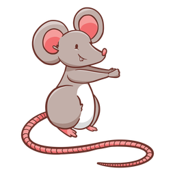 Cute cartoon standing mouse PNG Design