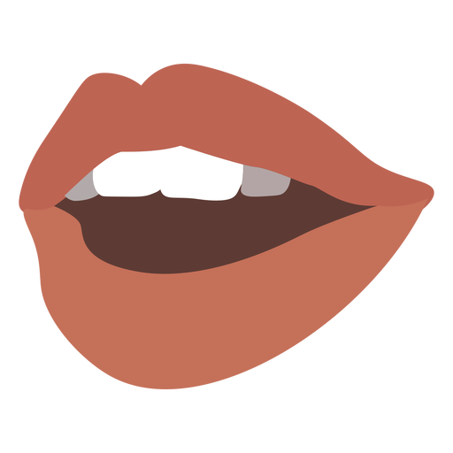 Talking simple semi flat mouth PNG Design