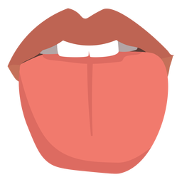 Mouth with tongue out semi flat PNG Design Transparent PNG