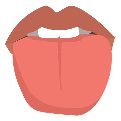 Mouth with tongue out semi flat