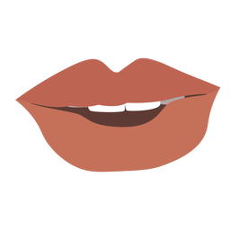 Slightly opened mouth semi flat PNG Design Transparent PNG