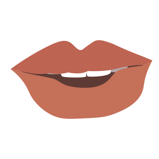 Slightly opened mouth semi flat PNG Design