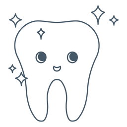 Happy tooth shiny character PNG Design