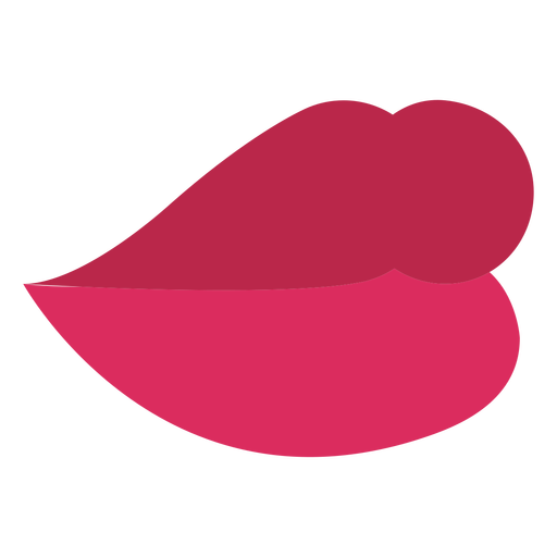 Closed mouth red lips PNG Design