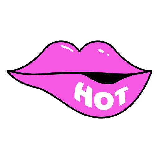 Hot lips color stroke badge PNG Design
