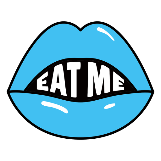 Eat me lips color stroke badge