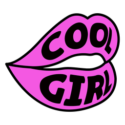 Cool girl color stroke badge  PNG Design Transparent PNG