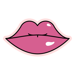Labios brillantes de trazo de color simple Labios brillantes de trazo de color simple