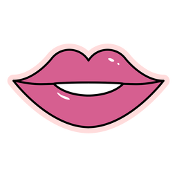Smiling glossy lips comic PNG Design Transparent PNG