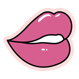 Simple Sideways Glossy Lips PNG & SVG Design For T-Shirts