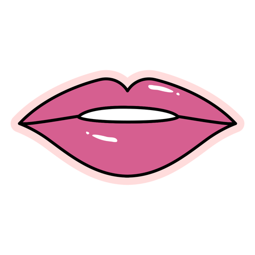Einfache frontal glänzende Lippen PNG-Design