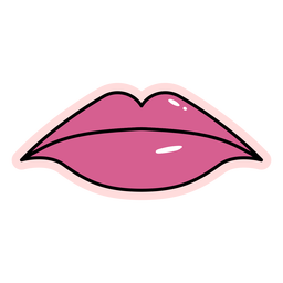 Frowning glossy color stroke lips PNG Design Transparent PNG