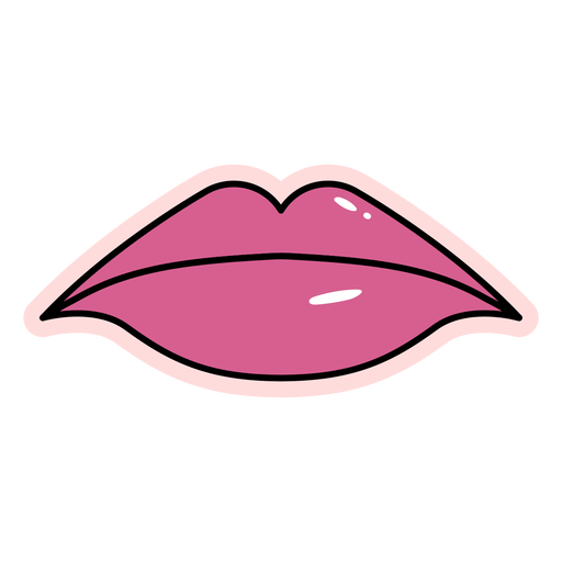 Frowning glossy color stroke lips PNG Design