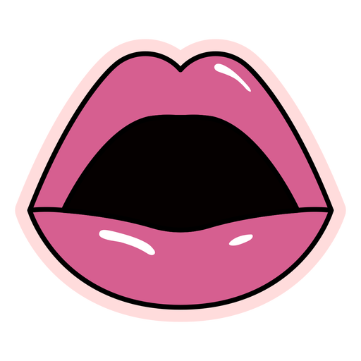 Open mouth retro glossy PNG Design
