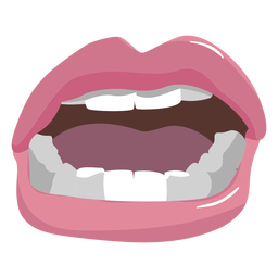 Semi flat open mouth PNG Design Transparent PNG