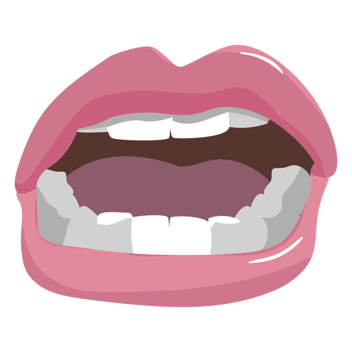 Semi flat open mouth PNG Design