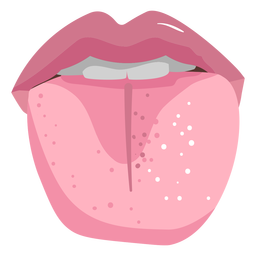 Frontal semi flat mouth with tongue out PNG Design Transparent PNG