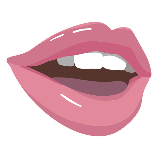 Simple semi flat open mouth PNG Design