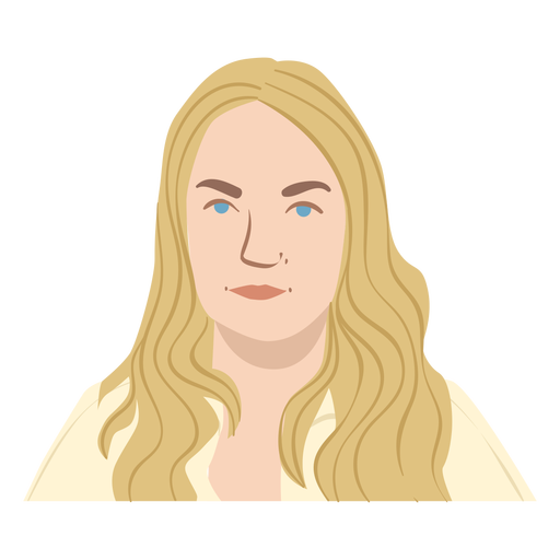 Flat white woman with blonde hair  PNG Design