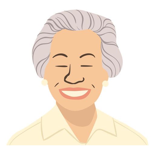 Flat smiling white old lady
