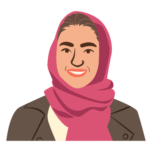 Flat woman in hijab PNG Design