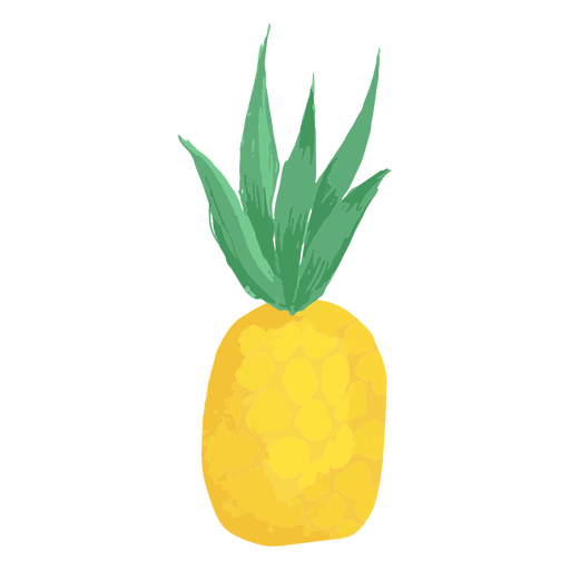 Hand drawn colored pineapple PNG Design