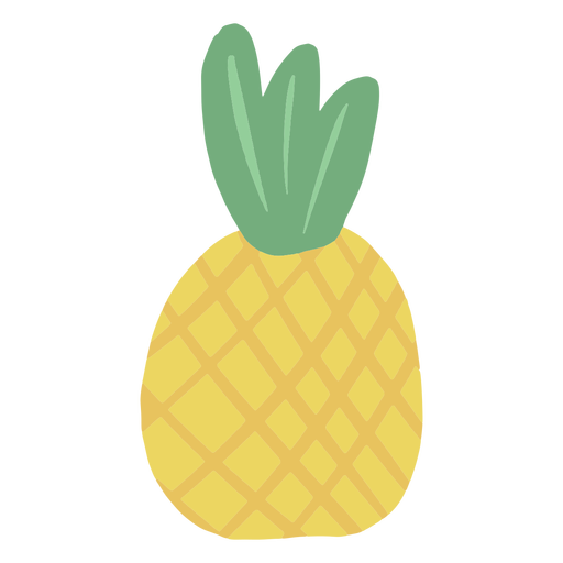 Simple hand drawn semi flat pineapple