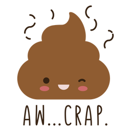 Cute crap emoji badge PNG Design