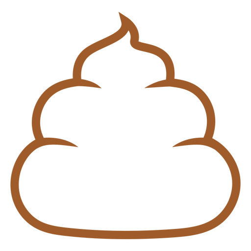 Simple emoji poop stroke PNG Design