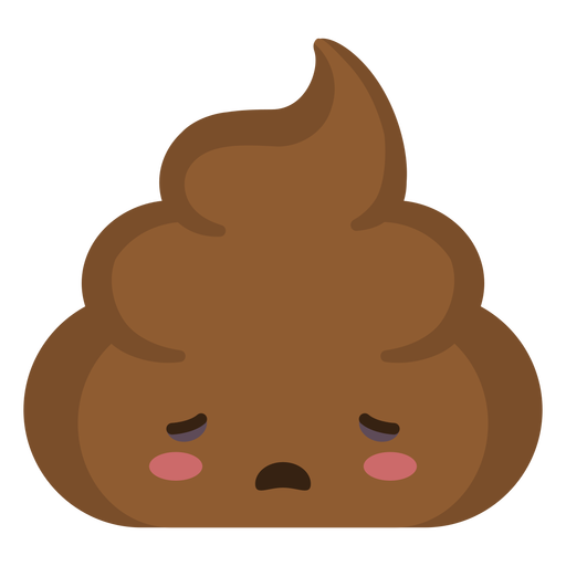 Semi flat sad poop emoji PNG Design