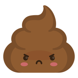 Semi flat angry poop emoji PNG Design