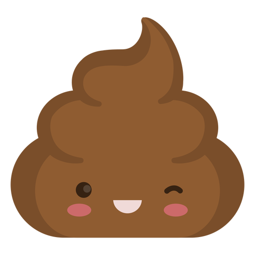 Winking poop semi flat emoji  PNG Design