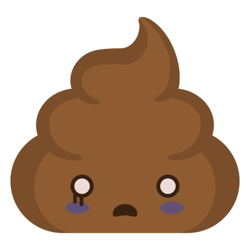 Semi flat sad cryinbg poop emoji PNG Design